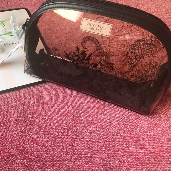 Victoria’s Secret Beauty Bag Clear Floral Print NEW - Picture 2 of 7